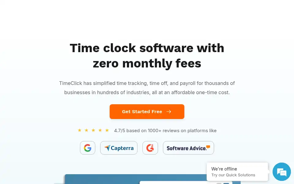 Screenshot of timeclick.com