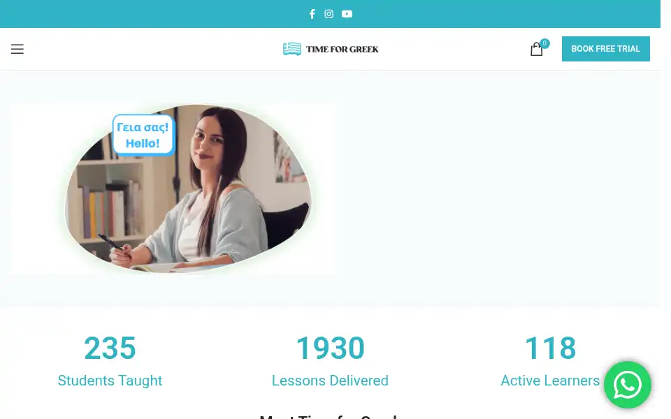 Screenshot of timeforgreek.com