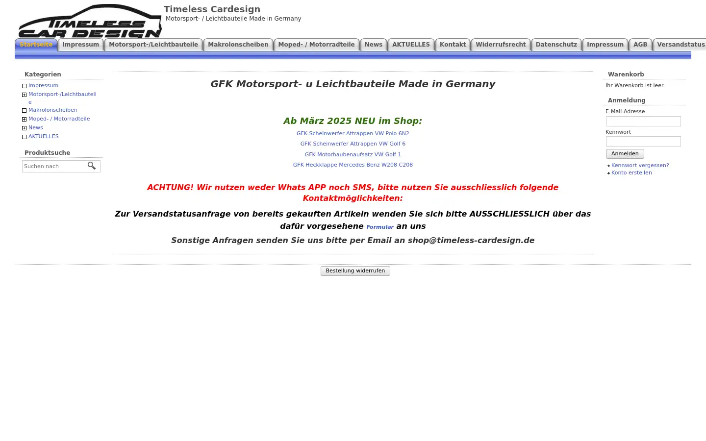 Screenshot of timeless-cardesign.com