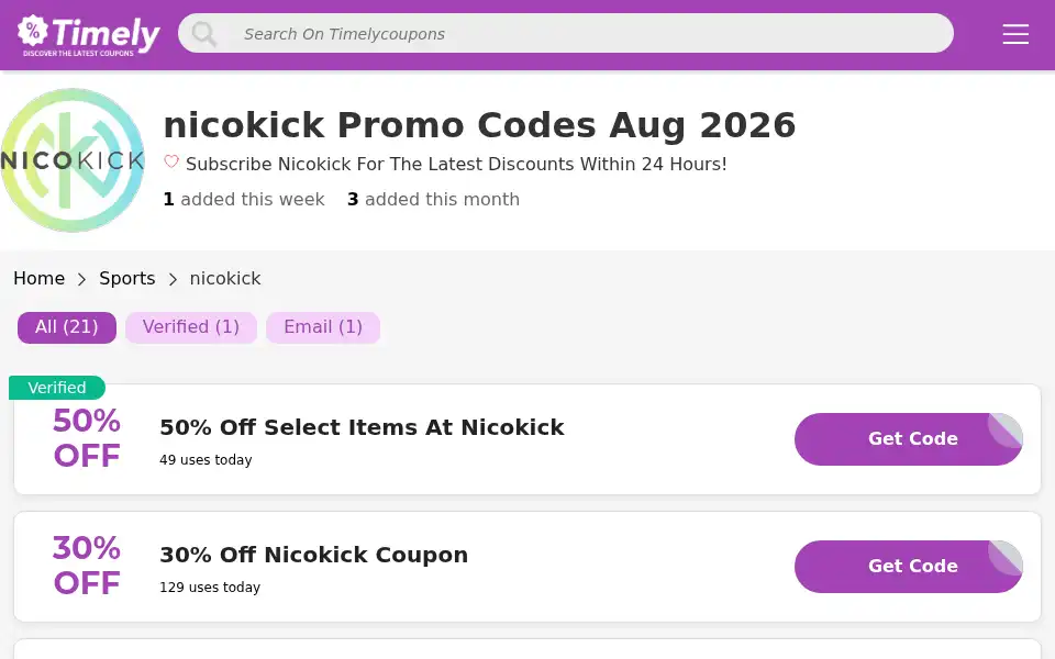 Screenshot of timelycoupons.com