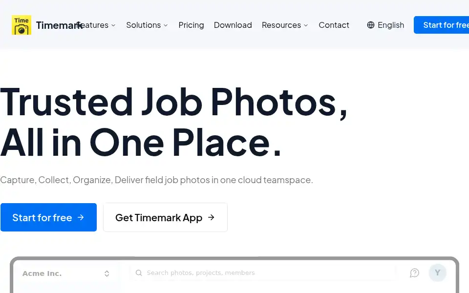Screenshot of timemark.com
