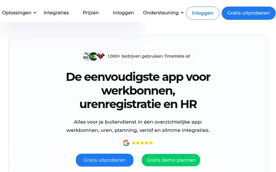 Screenshot of timemate.nl