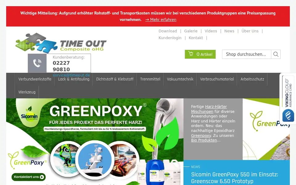 Screenshot of timeout.de