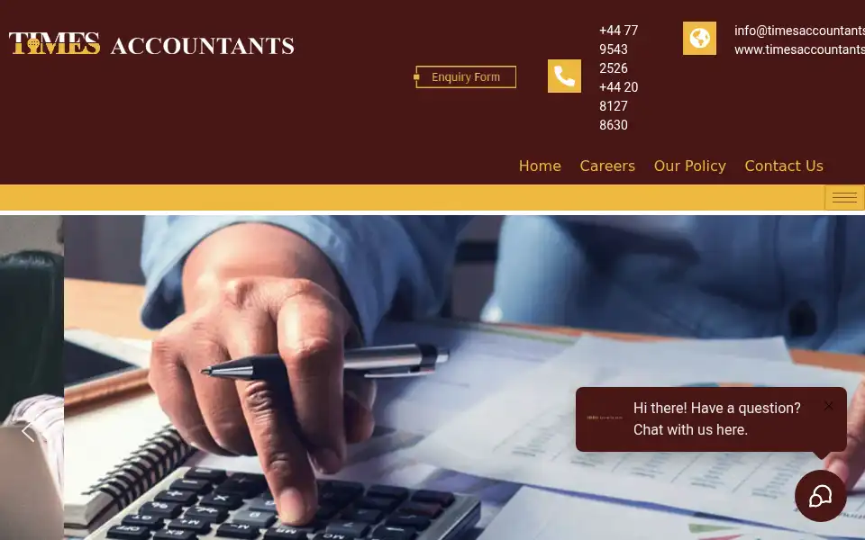 Screenshot of timesaccountants.co.uk
