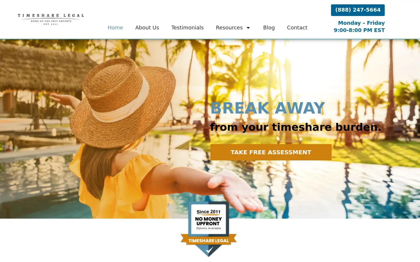 Screenshot of timesharelegal.com