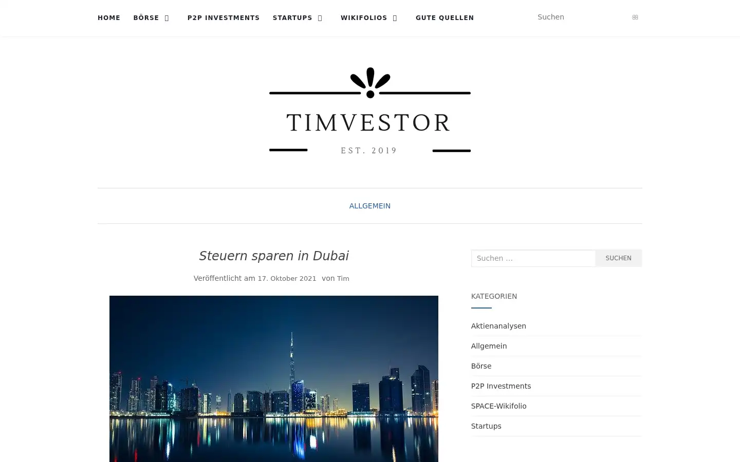 Screenshot of timvestor.de