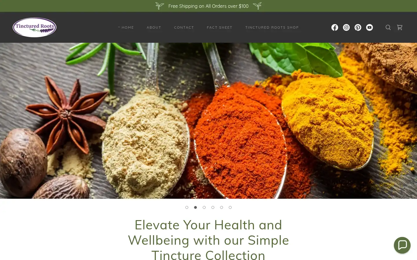 Screenshot of tincturedroots.com