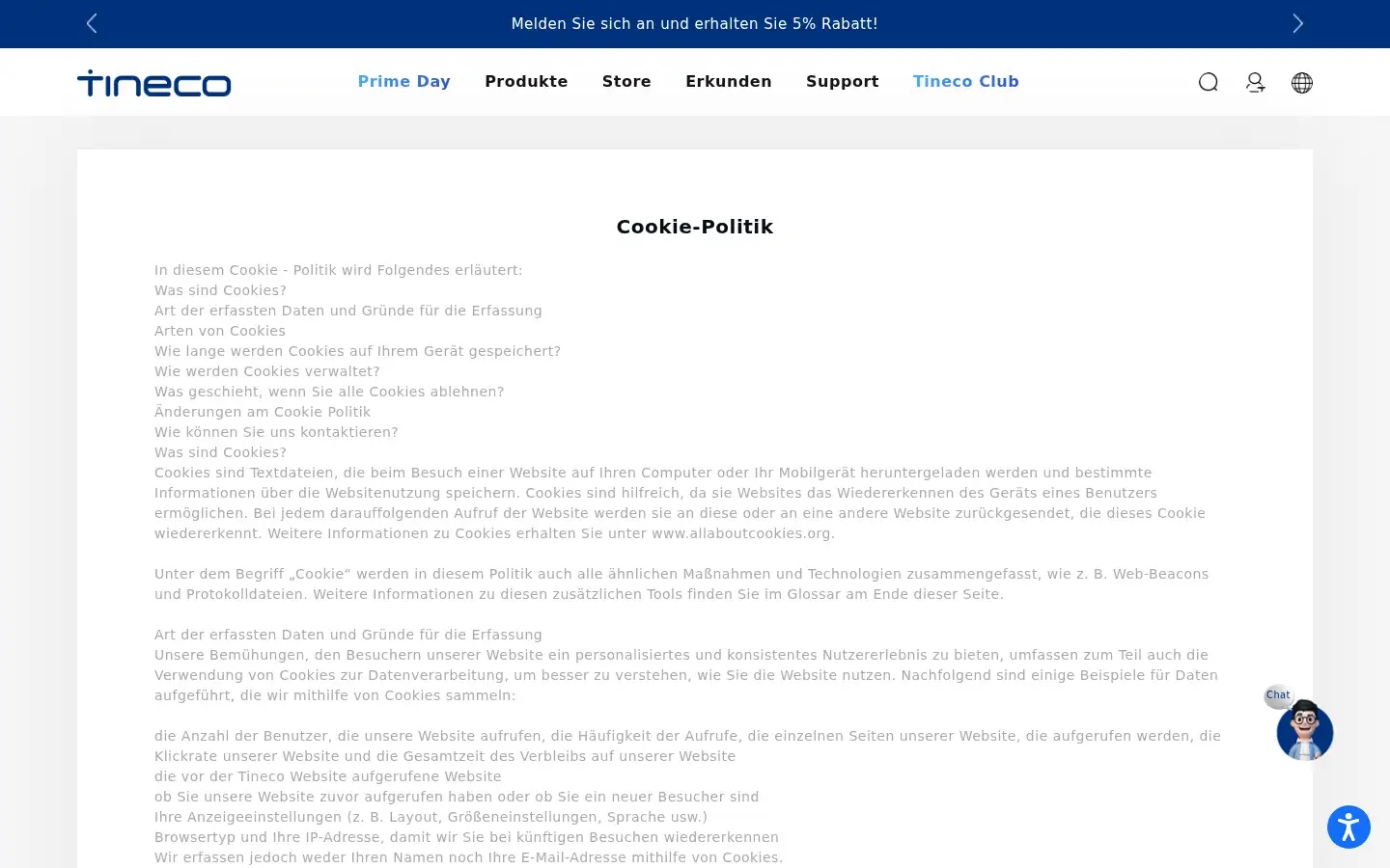 Screenshot of tineco.com