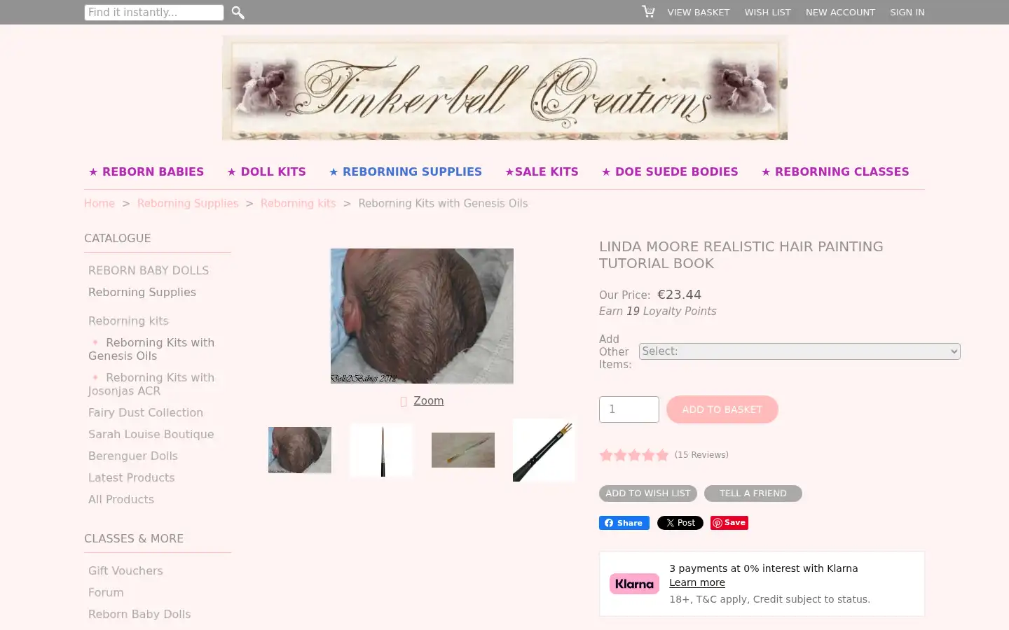 Screenshot of tinkerbellcreations.co.uk