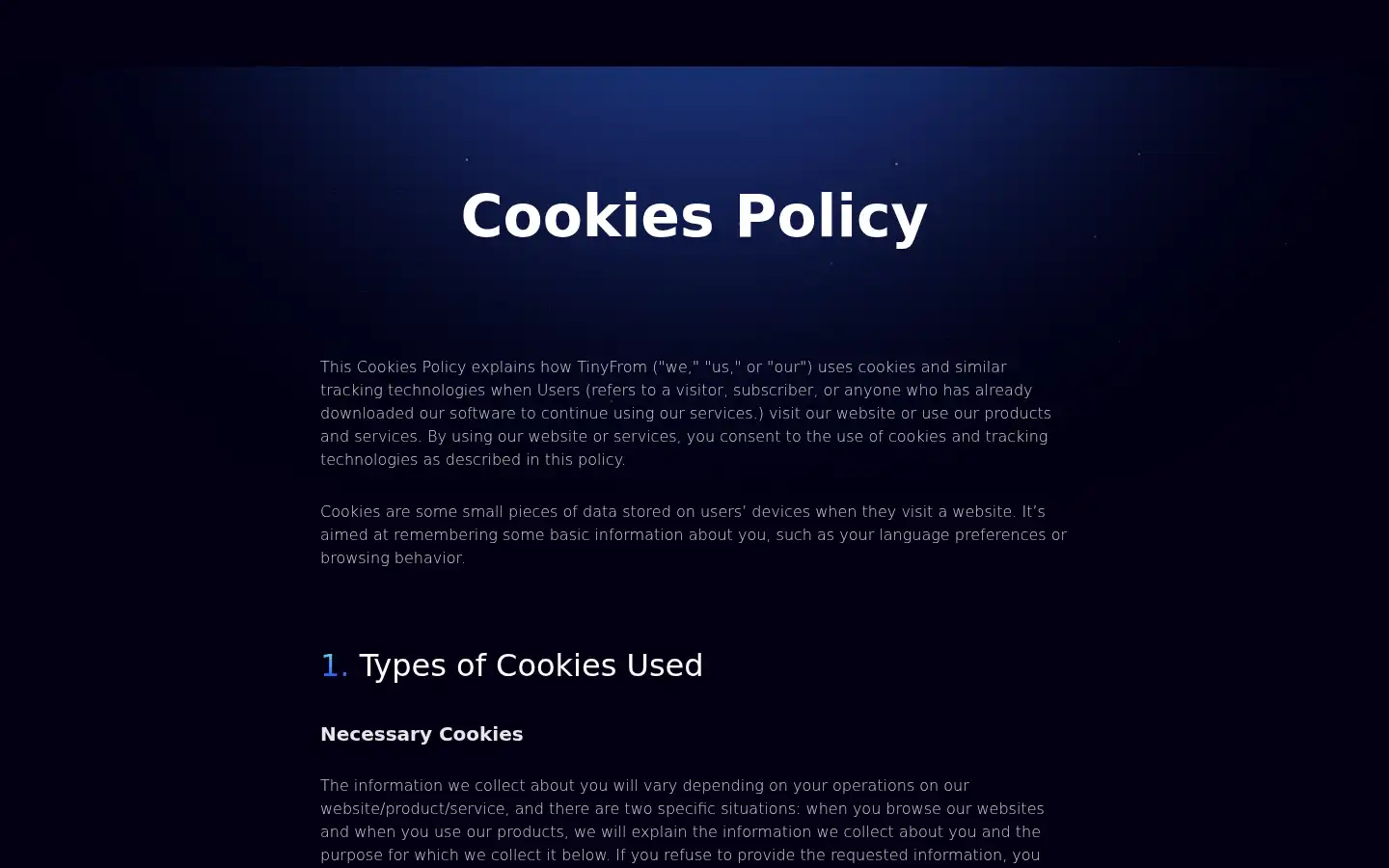 Screenshot of tinyfrom.com