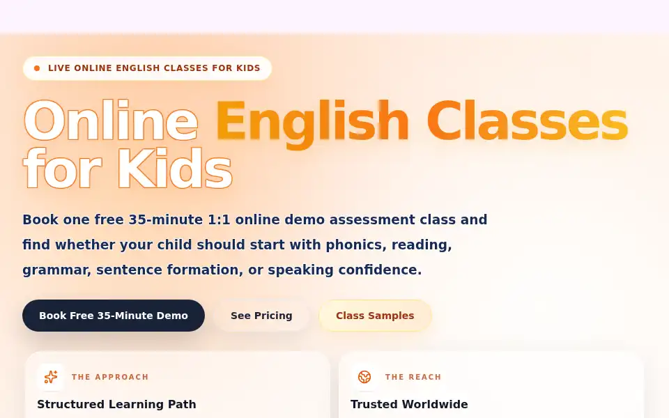 Screenshot of tinystepslearning.com