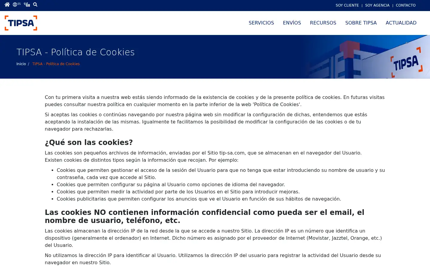 Screenshot of tip-sa.com