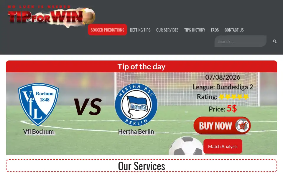 Screenshot of tipforwin.com