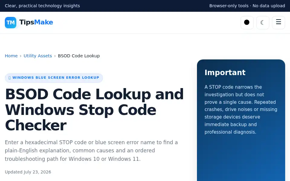 Screenshot of tipsmake.com