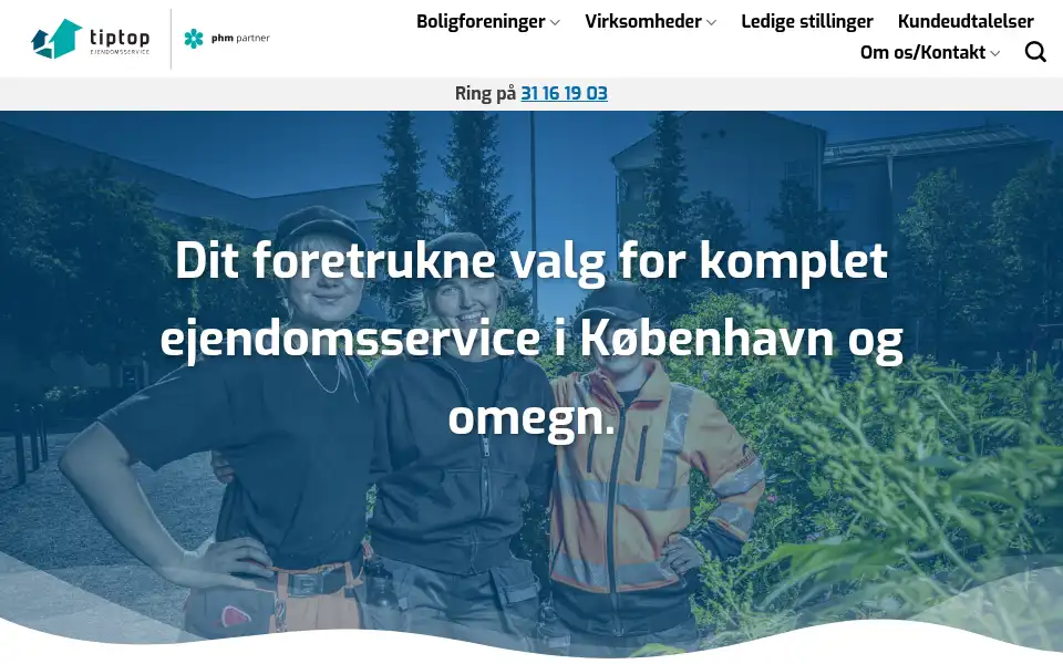 Screenshot of tiptop-ejendom.dk