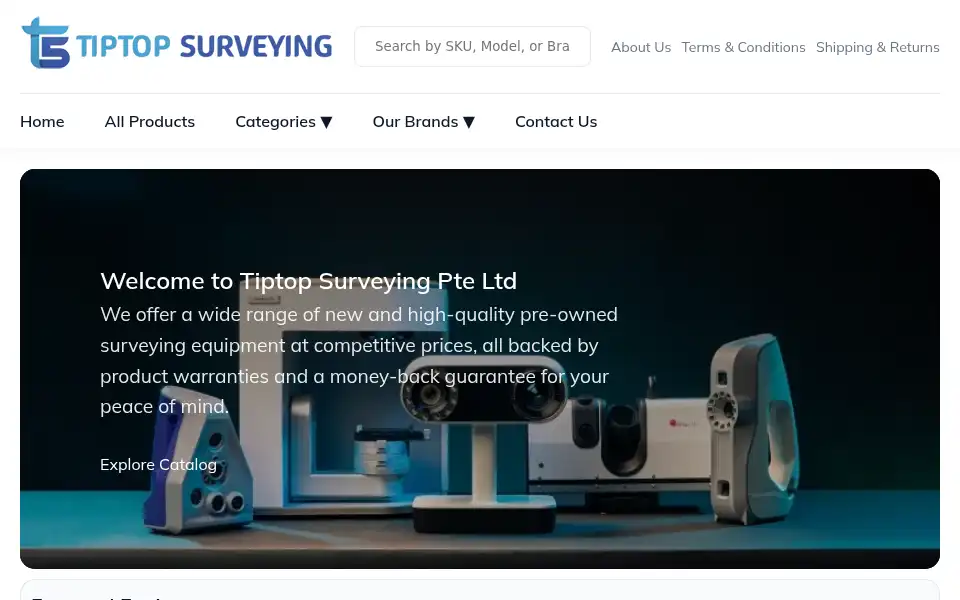 Screenshot of tiptopsurveying.com