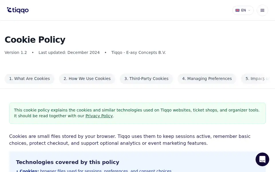 Screenshot of tiqqo.com
