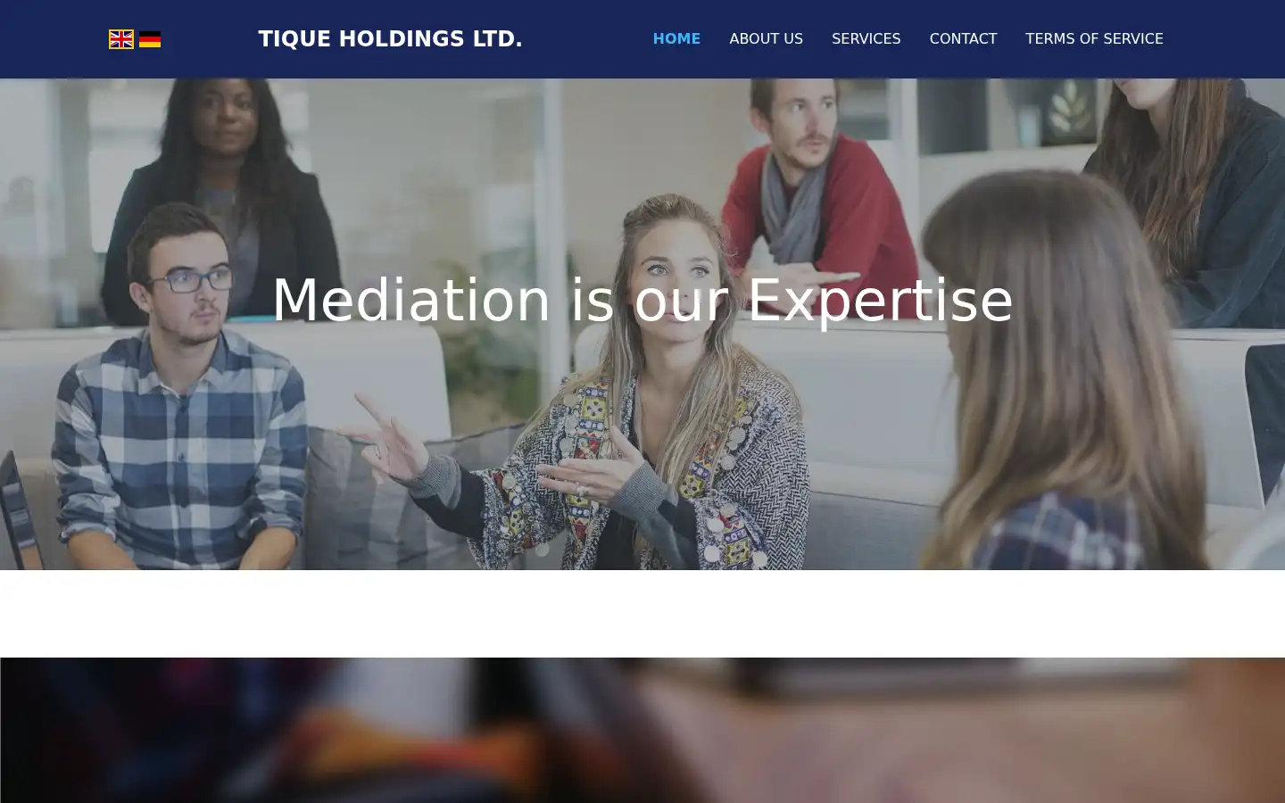 Screenshot of tique-holdings.com