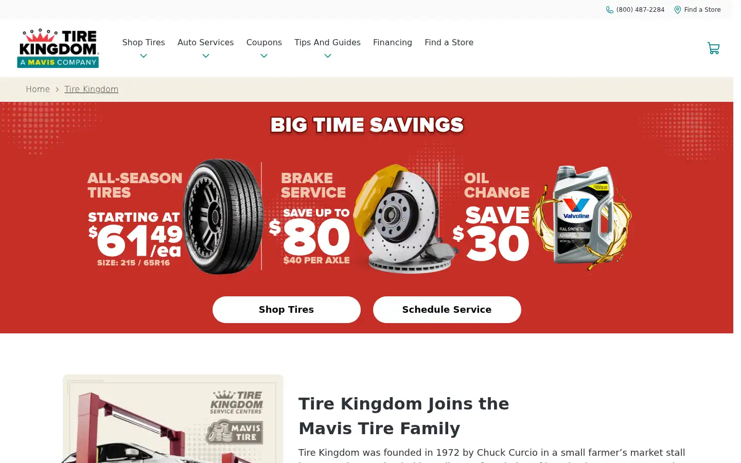 Screenshot of tirekingdom.com