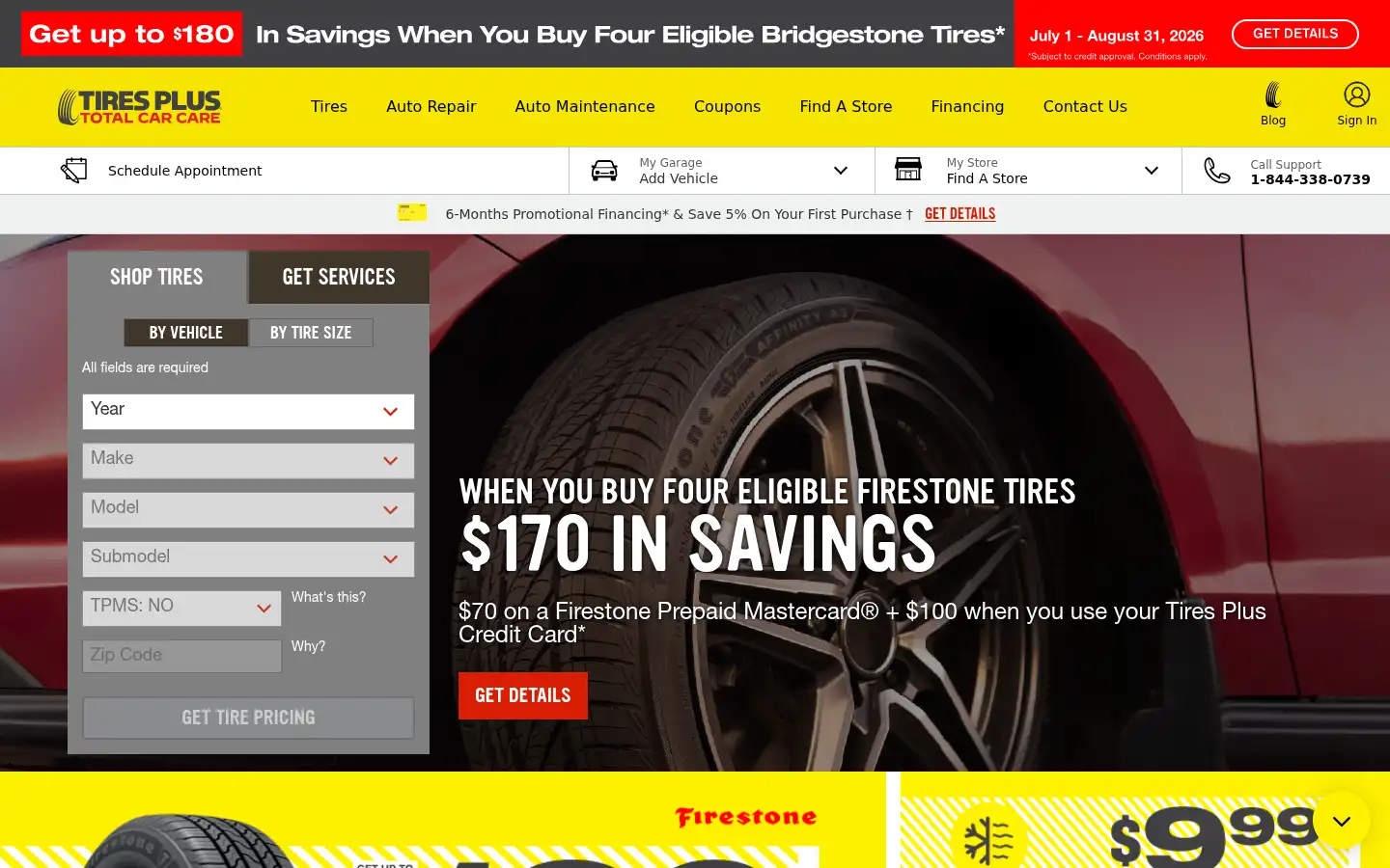 Screenshot of tiresplus.com