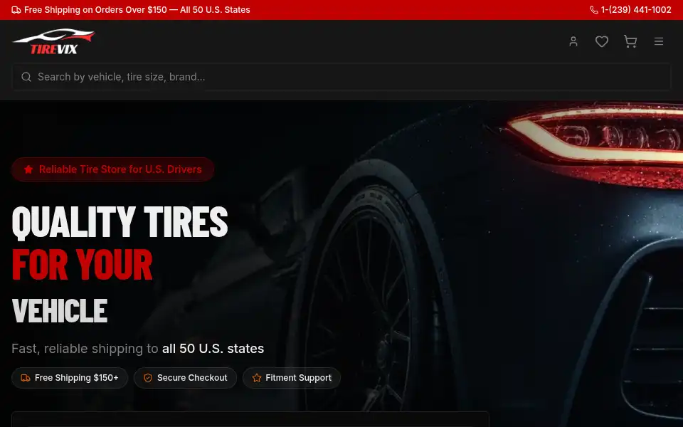 Screenshot of tirevix.com