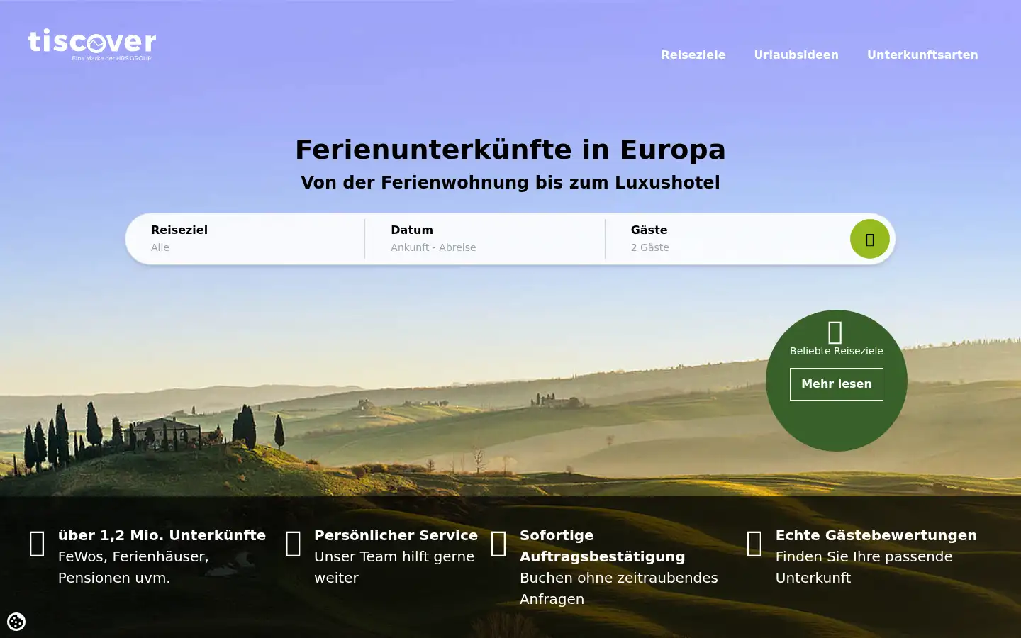 Screenshot of tiscover.com