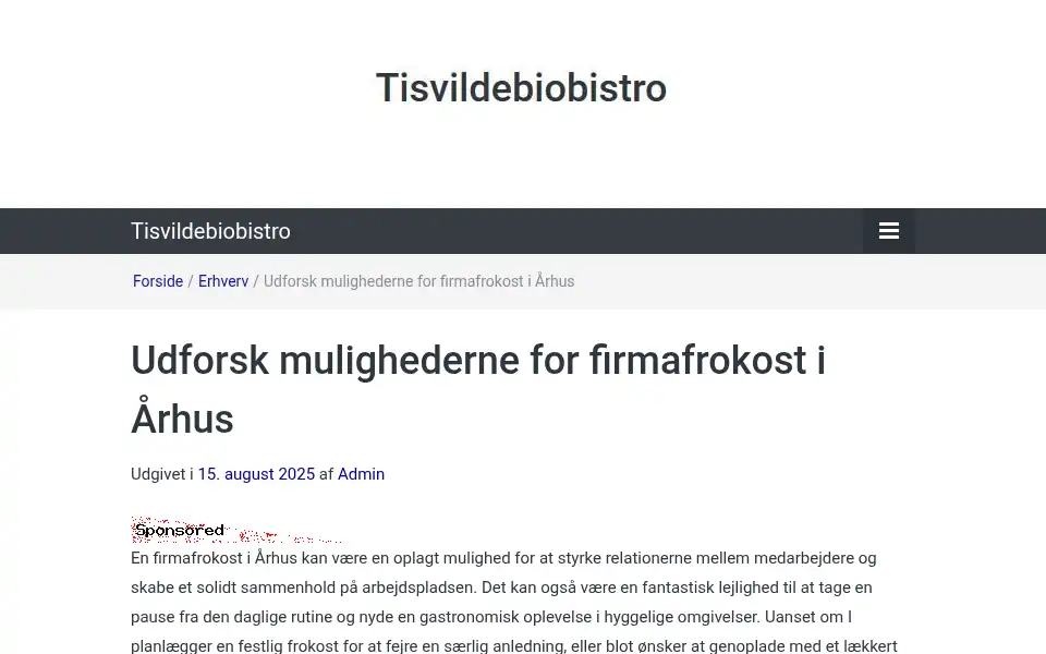 Screenshot of tisvildebiobistro.dk