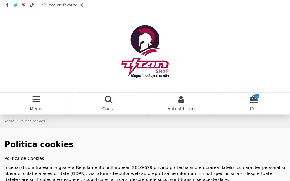 Screenshot of titan-shop.ro