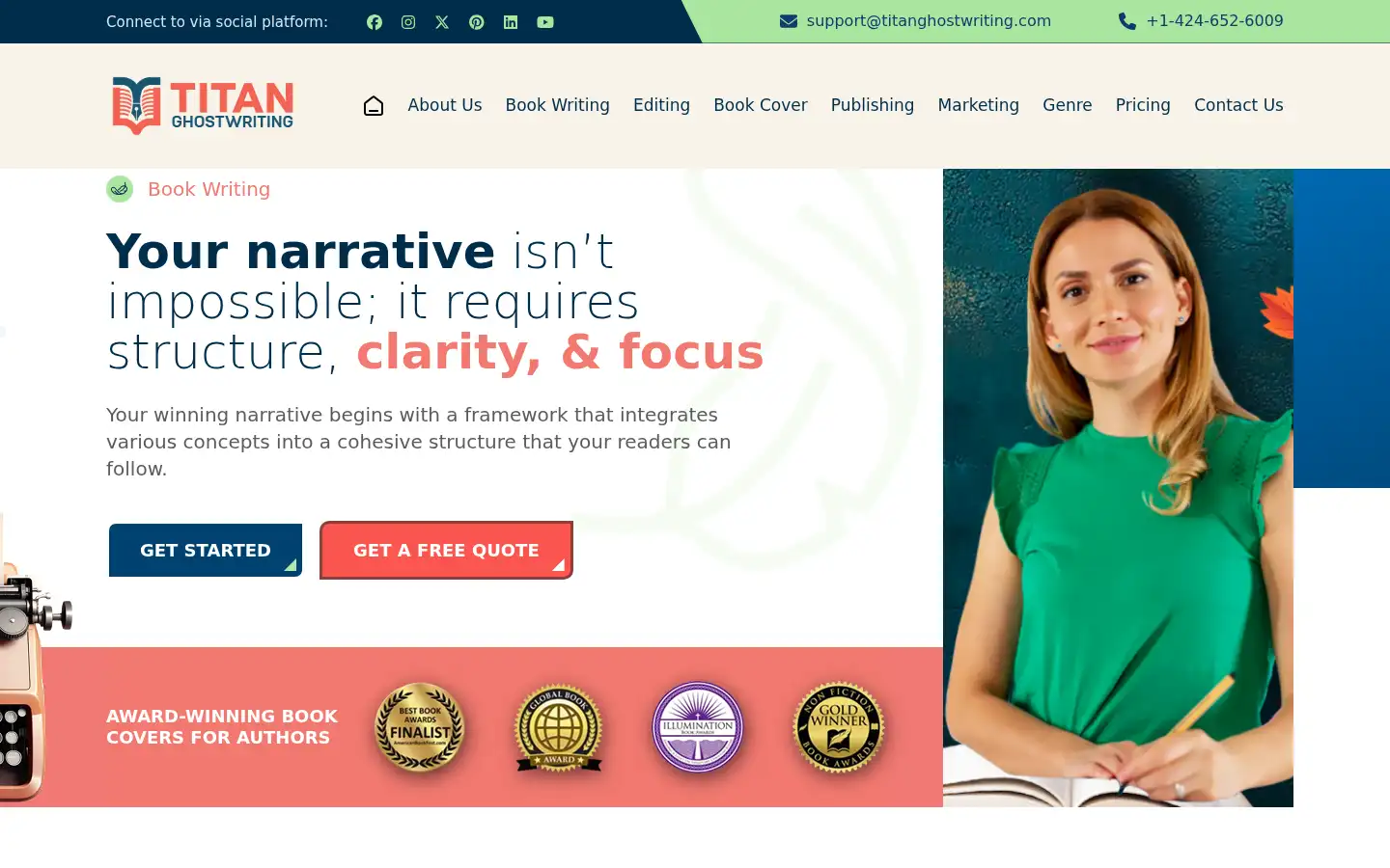 Screenshot of titanghostwriting.com