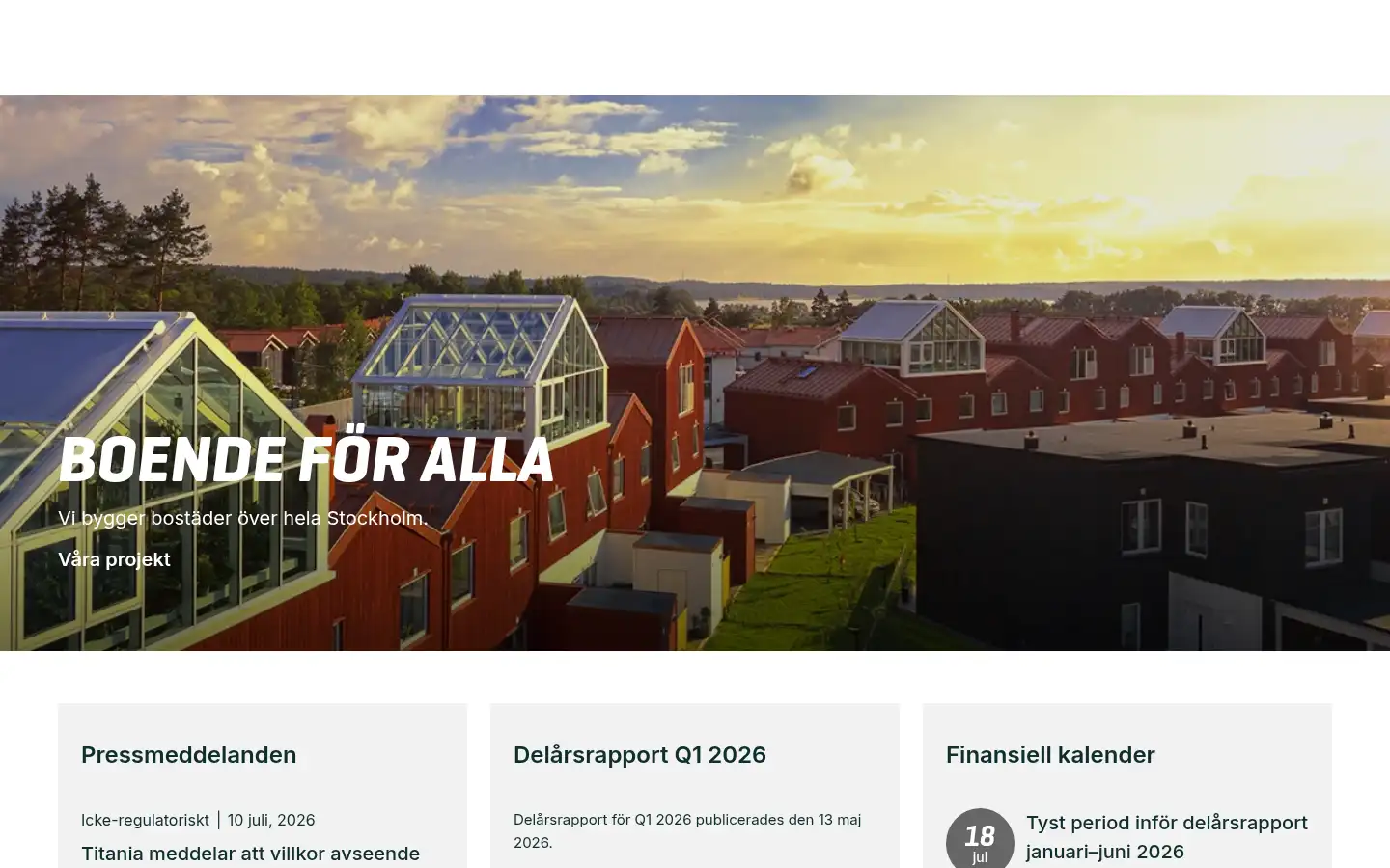 Screenshot of titania.se