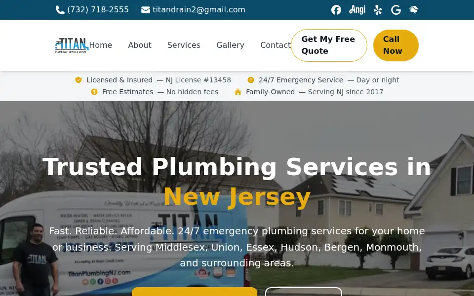 Screenshot of titanplumbingnj.com