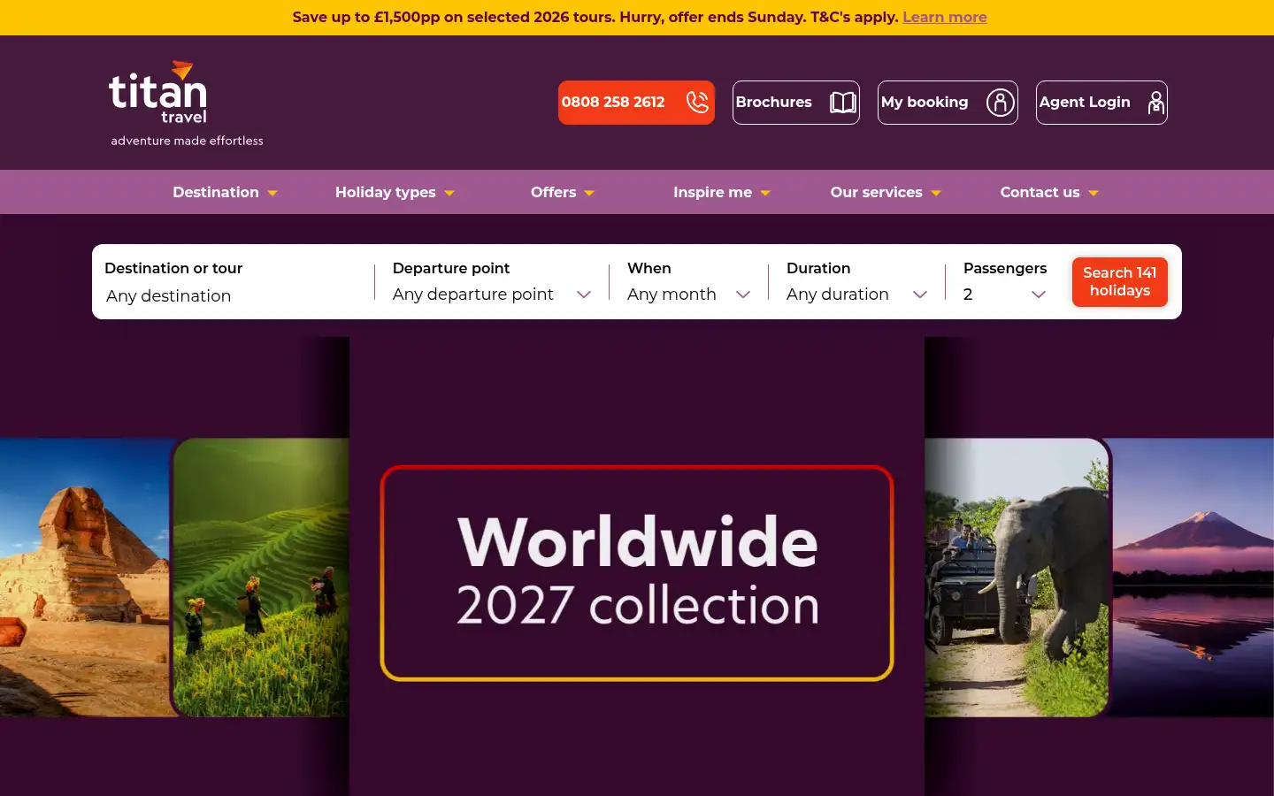 Screenshot of titantravel.co.uk