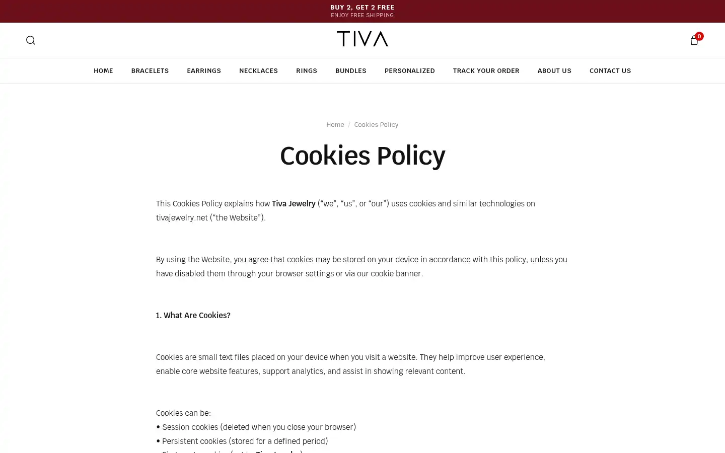 Screenshot of tivajewelry.shop