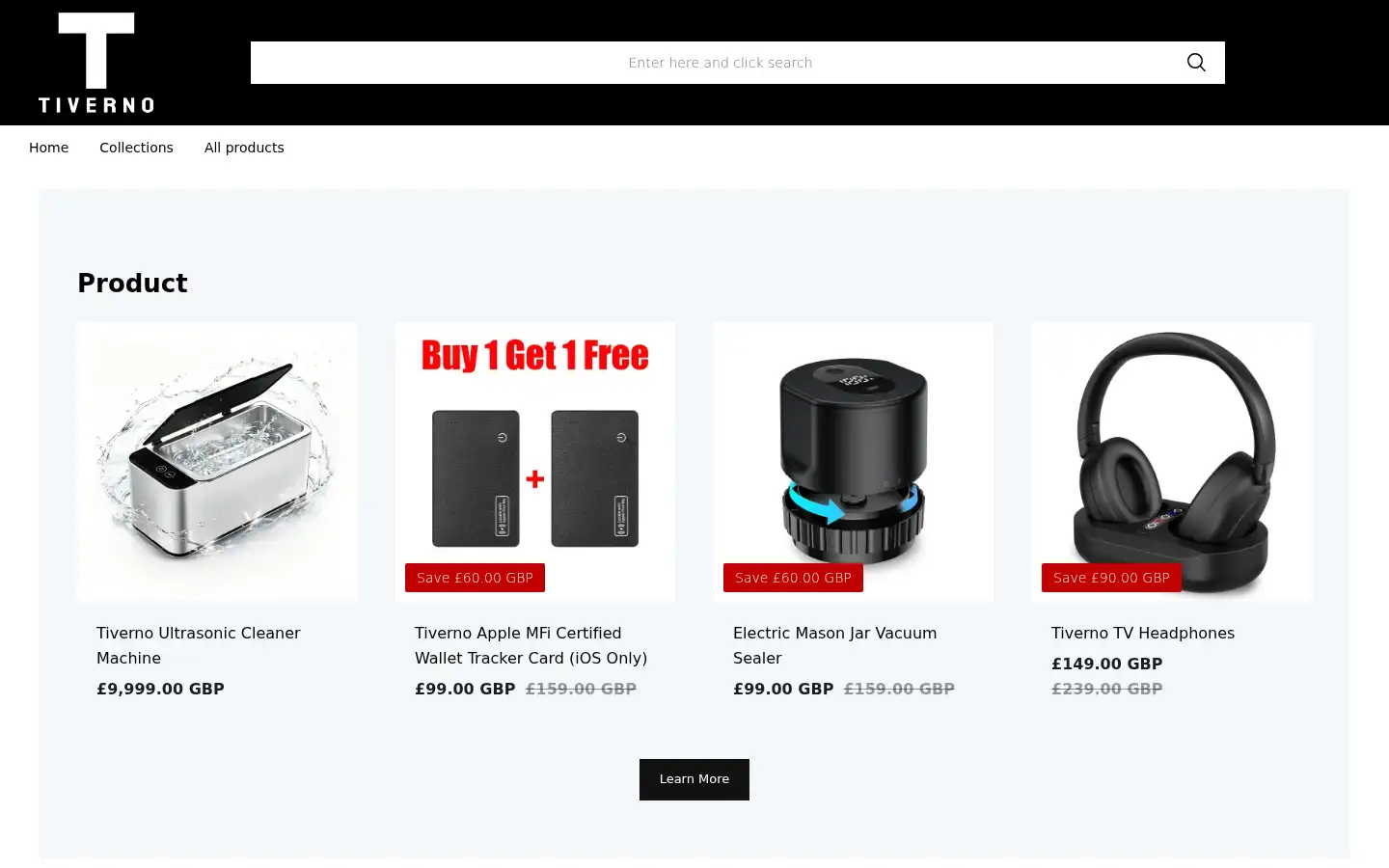 Screenshot of tiverno-uk.com