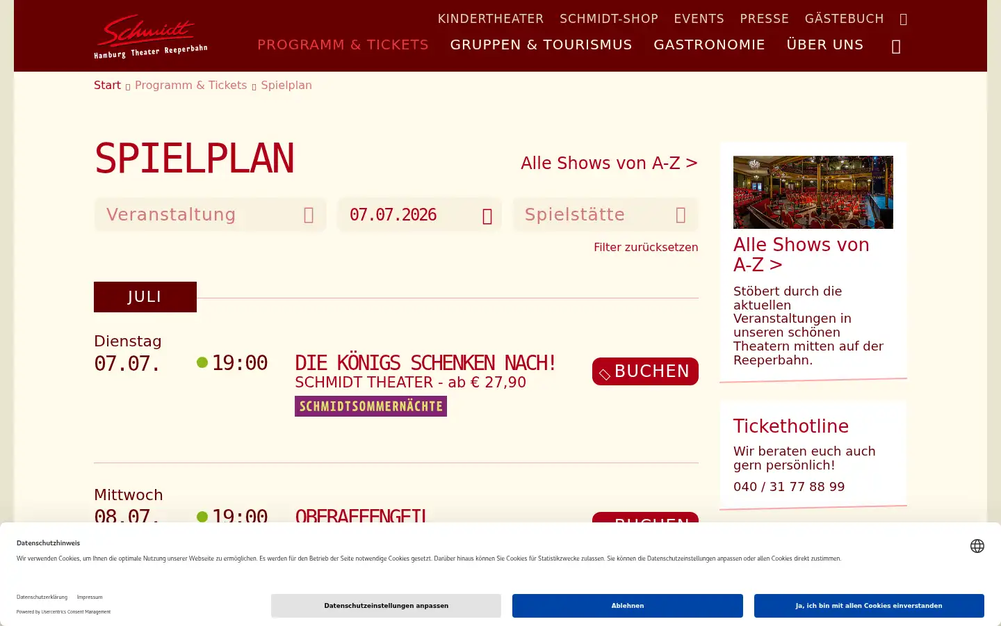 Screenshot of tivoli.de