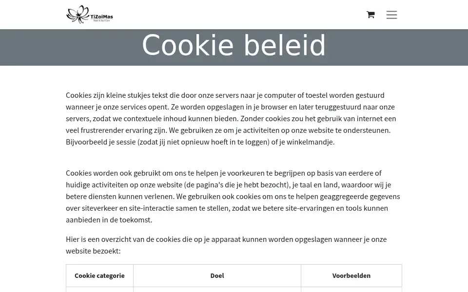 Screenshot of tizoimas.nl