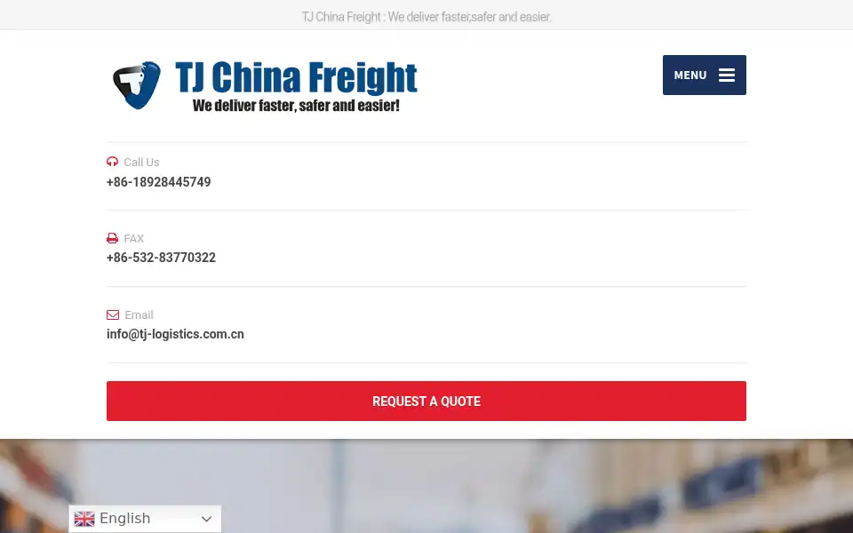 Screenshot of tj-chinafreight.com