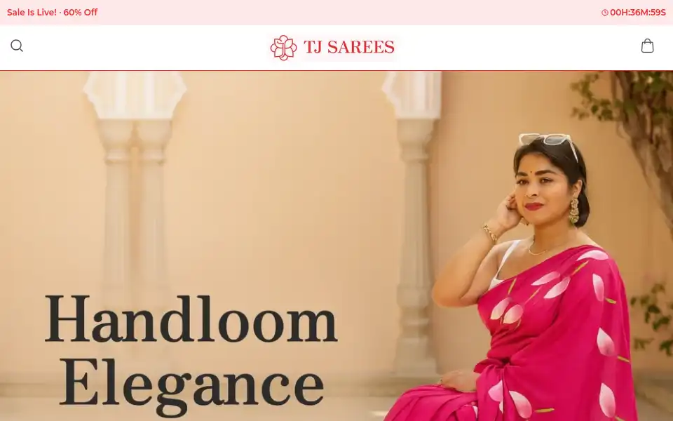 Screenshot of tjsarees.in
