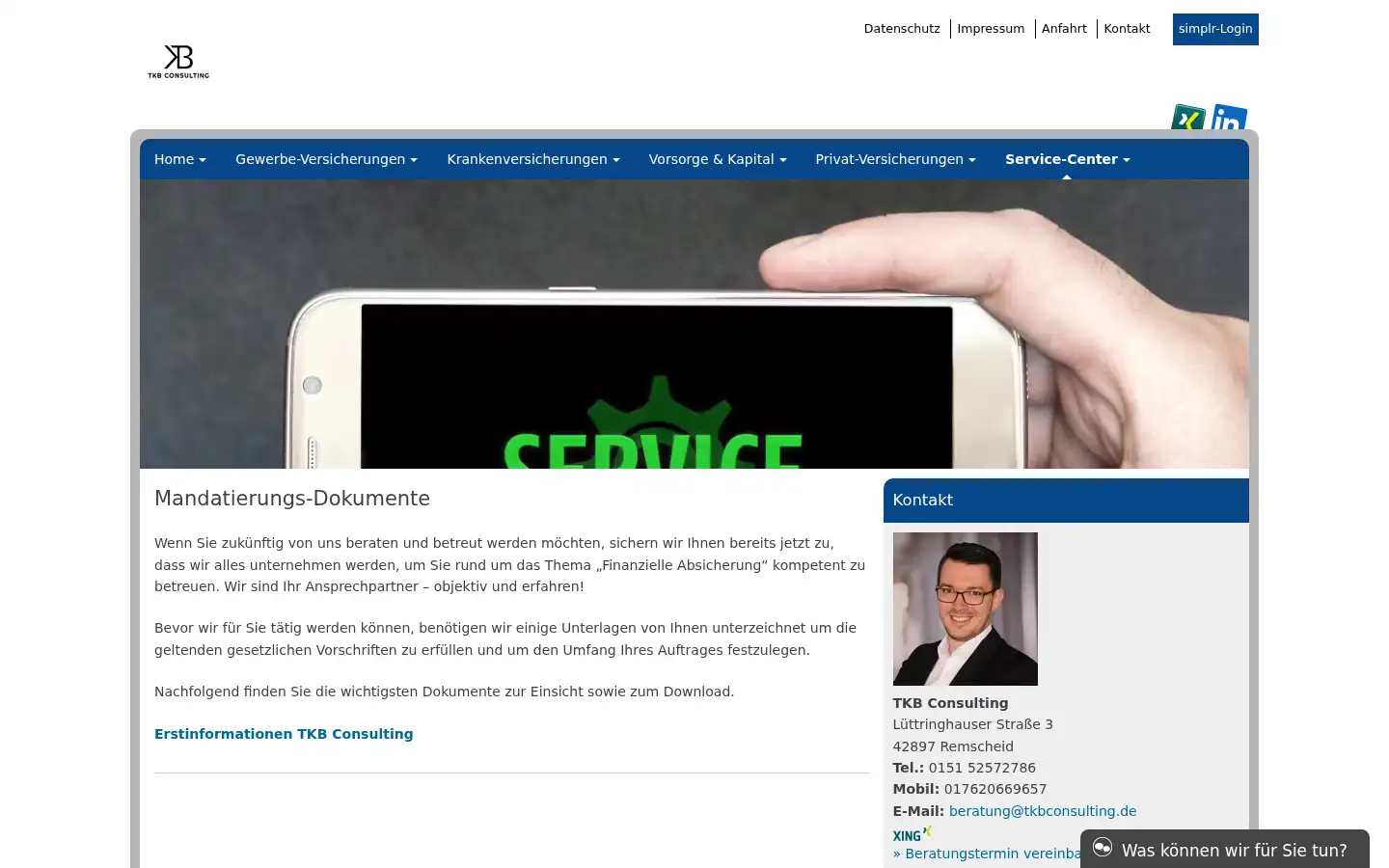 Screenshot of tkbconsulting.de