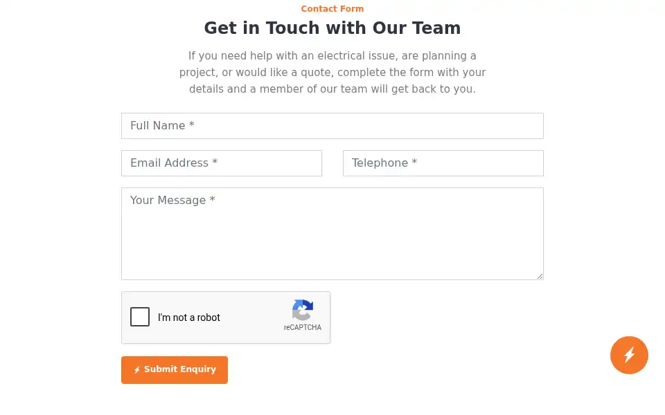 Screenshot of tkelectricalcontractors.co.uk
