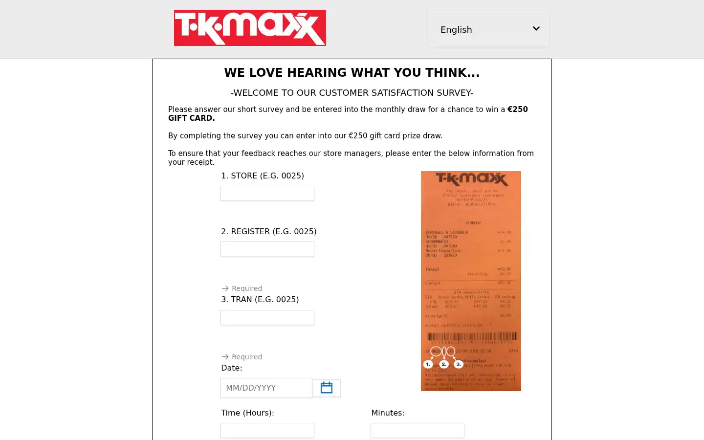Screenshot of tkmaxx-feedback.nl