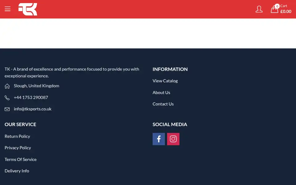 Screenshot of tksports.co.uk