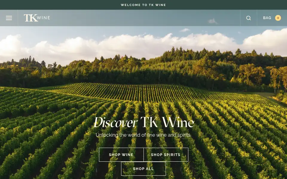 Screenshot of tkwine.com