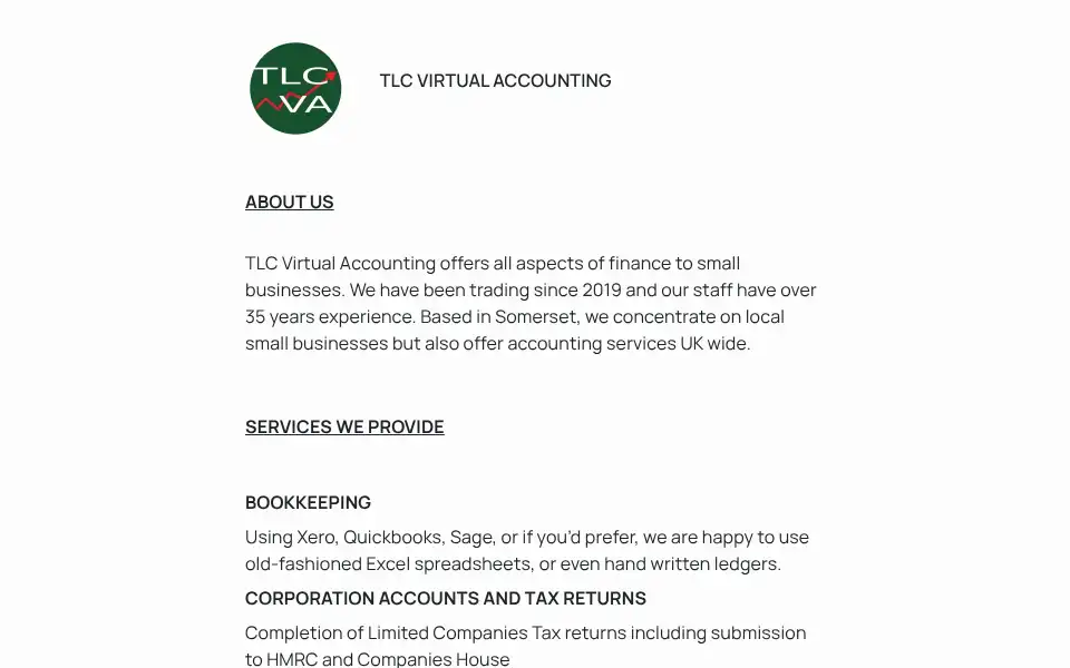 Screenshot of tlc-virtual-assistant.co.uk