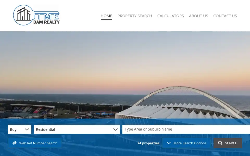 Screenshot of tmebamrealty.co.za