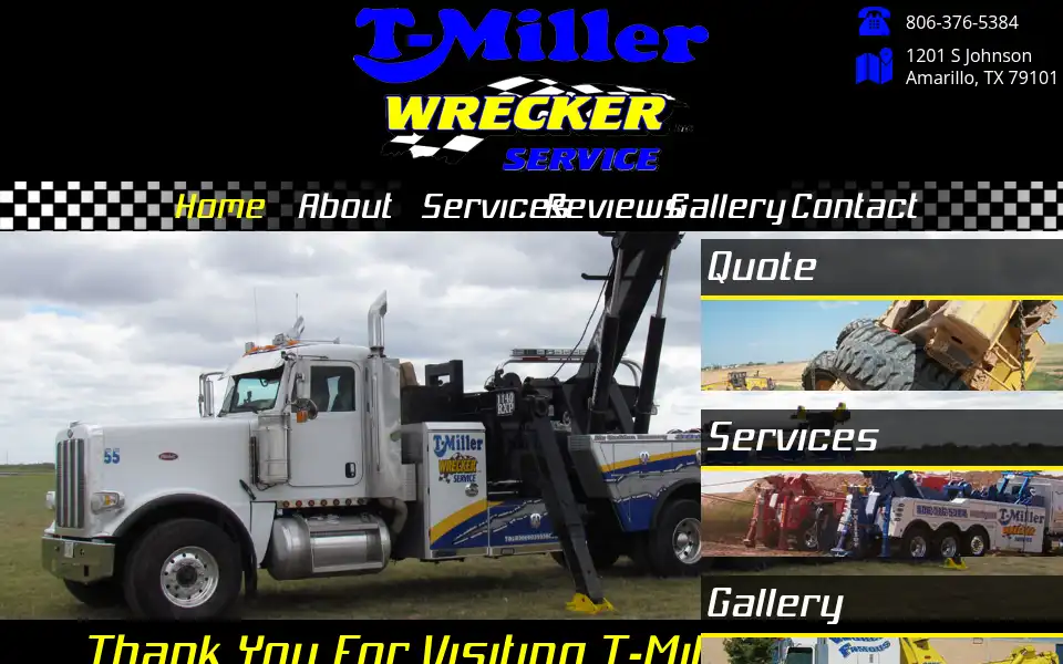 Screenshot of tmillerwrecker.com
