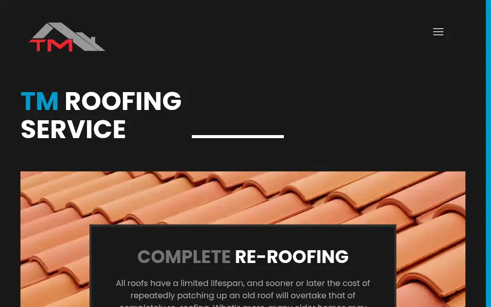 Screenshot of tmroofingservice.com