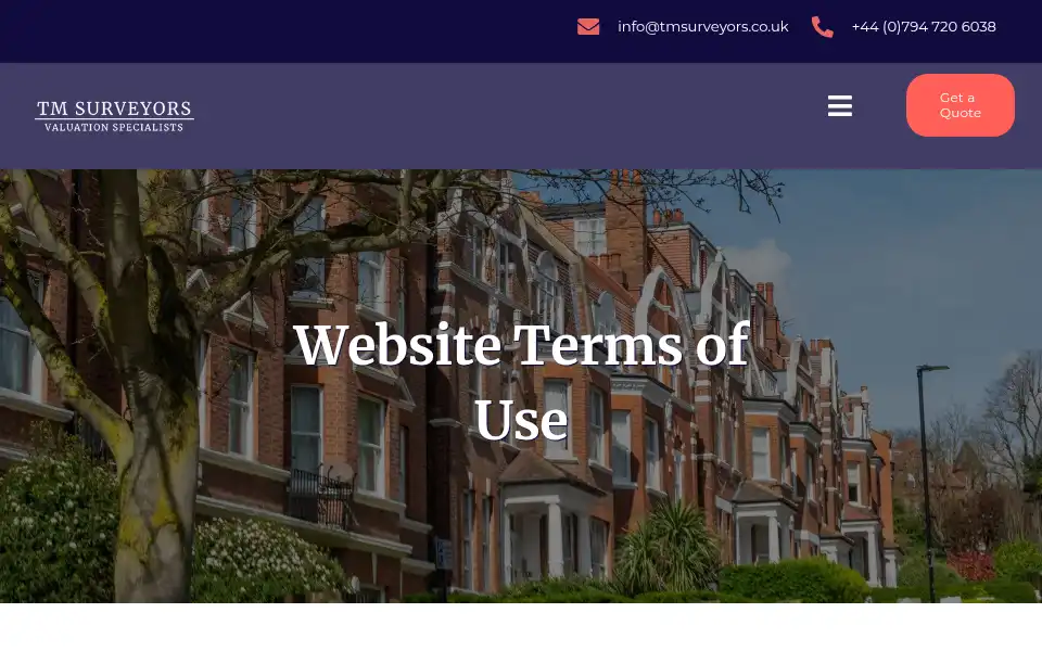 Screenshot of tmsurveyors.co.uk