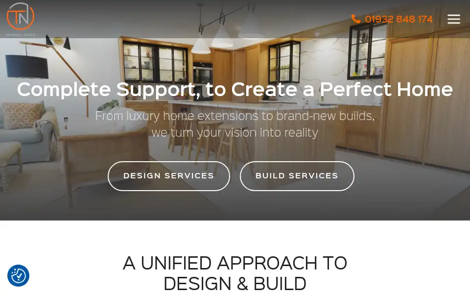 Screenshot of tndesignandbuild.co.uk