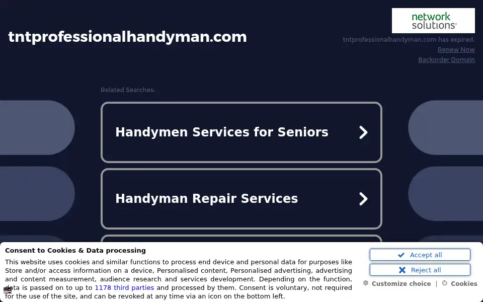 Screenshot of tntprofessionalhandyman.com